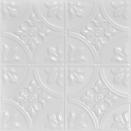 FROM PLAIN TO BEAUTIFUL IN HOURS Tiptoe 2 ft. x 2 ft. Tin Style Nail Up Ceiling Tile in White (48 sq. ft./case), 12PK SKPC309-wh-24x24-N-12